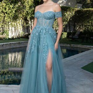 Formal dress.Mother of the bride prom party military ball gala green or blue